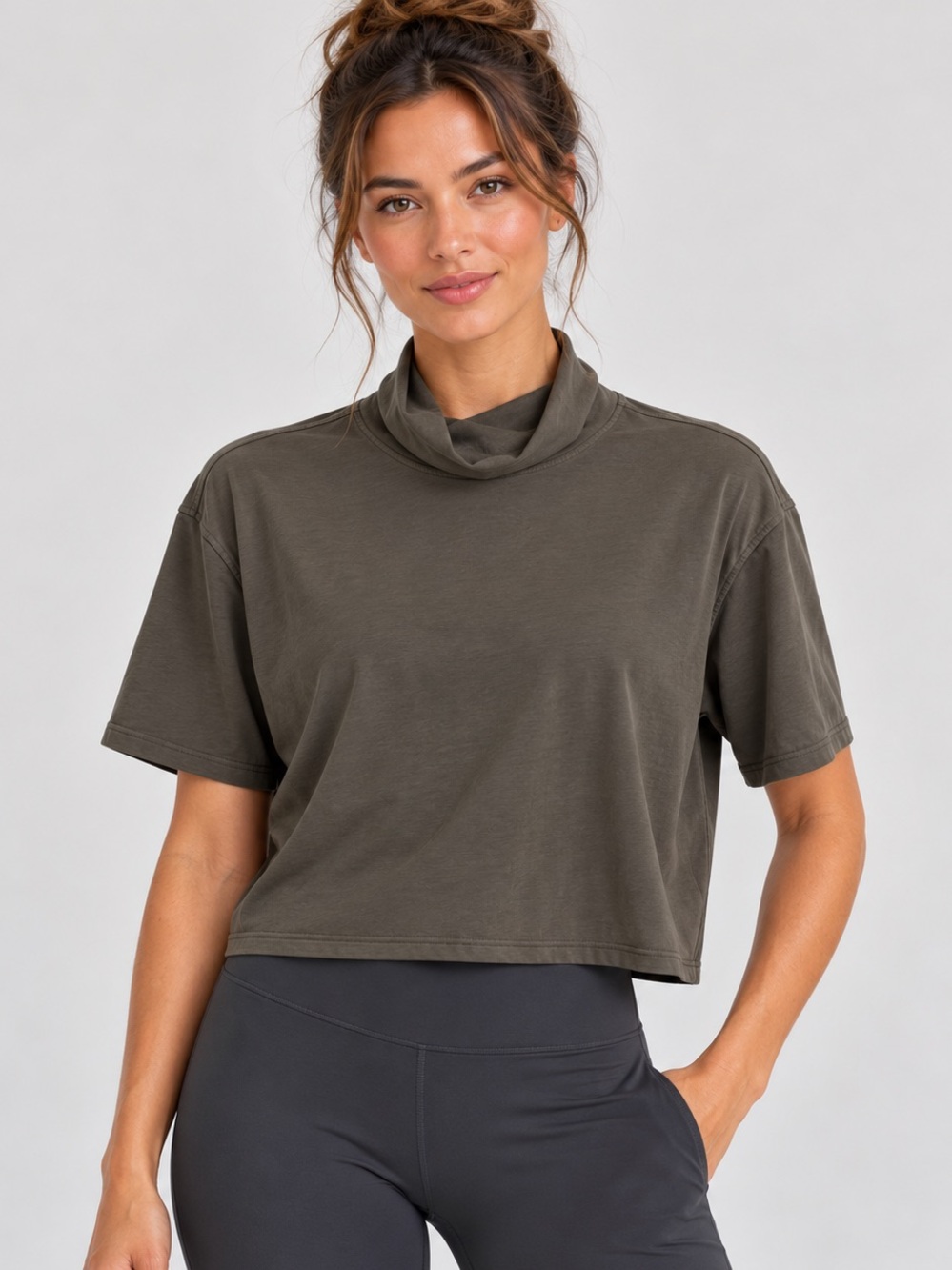 Lululemon Relaxed-Fit Cotton-Blend Turtleneck T-Shirt Carob Brown